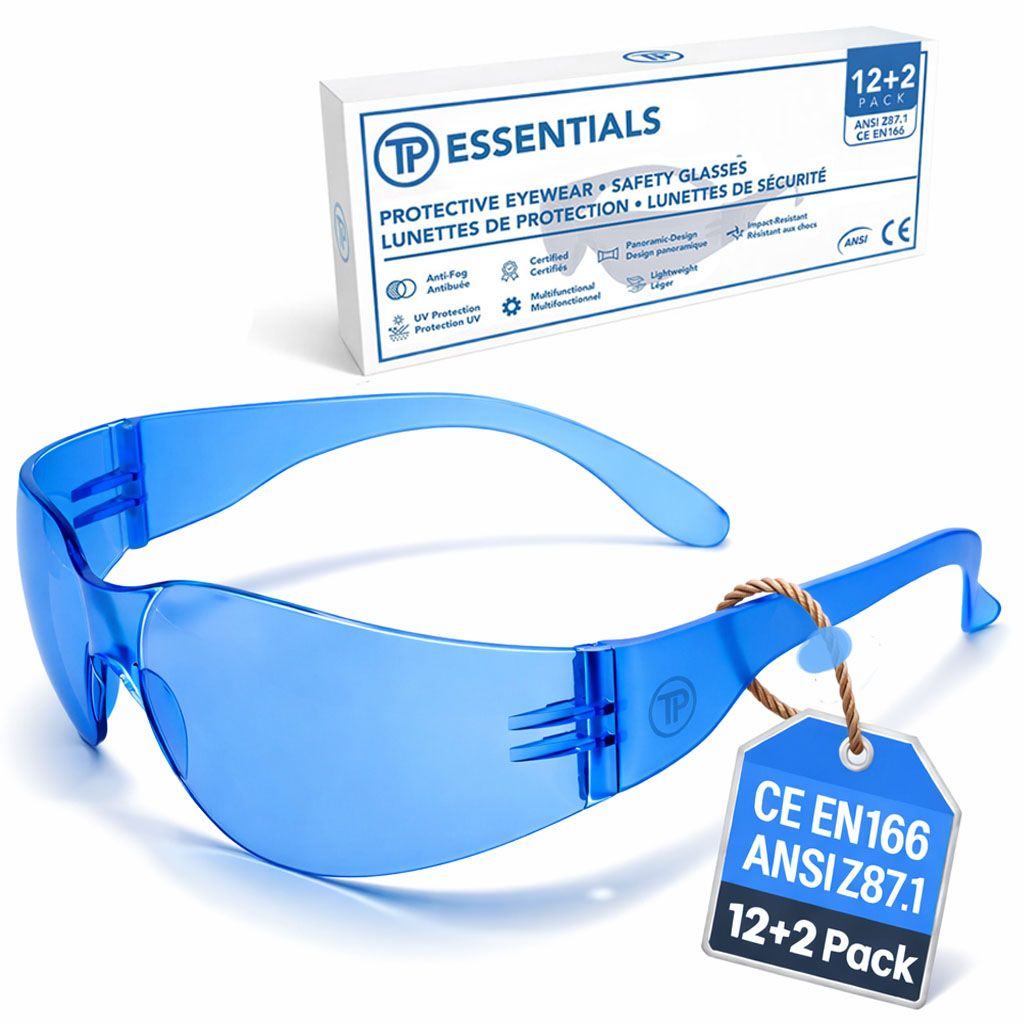 Safety Glasses - ANSI Z87.1 - CE EN166 Certified - pack 14 Anti Fog Anti UV for Construction/Lab/DIY